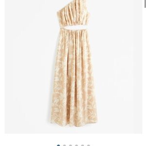 Abercrombie & Fitch Tan and Cream midi dress